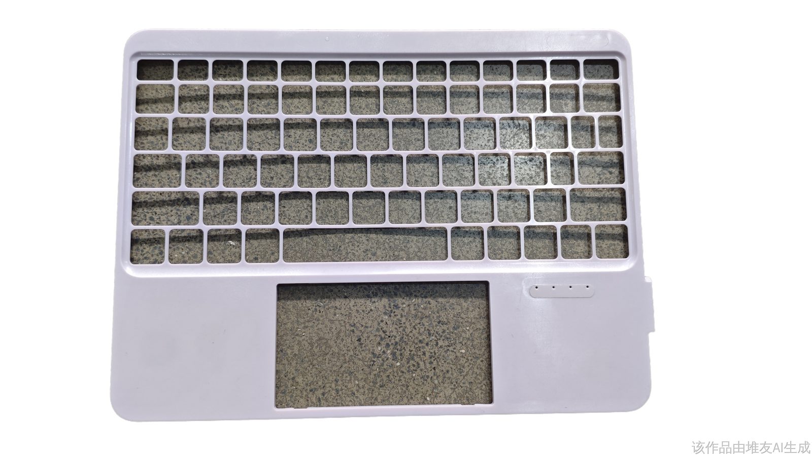 Keyboard frame, detail of the textured surface
