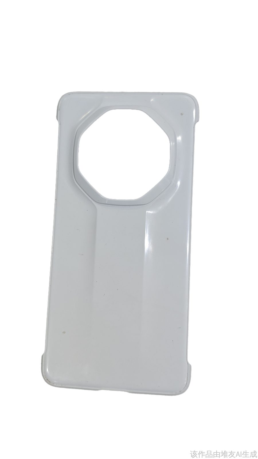 Injection moulded mobile phone case, front view