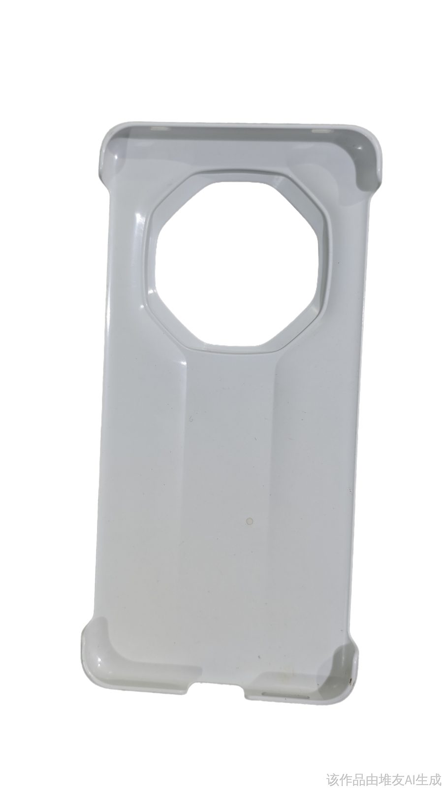 Injection moulded mobile phone case, back view