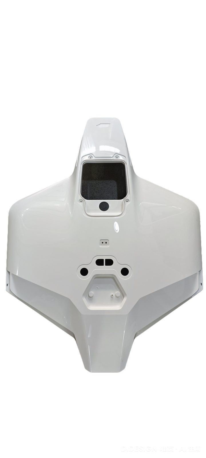 Robot lawn mower housing, front view